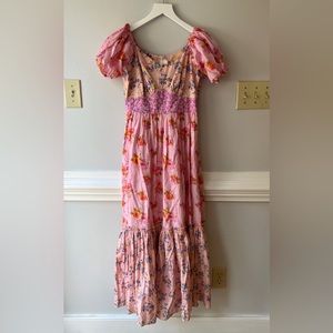 LoveShackFancy Pink Angie Maxi Dress